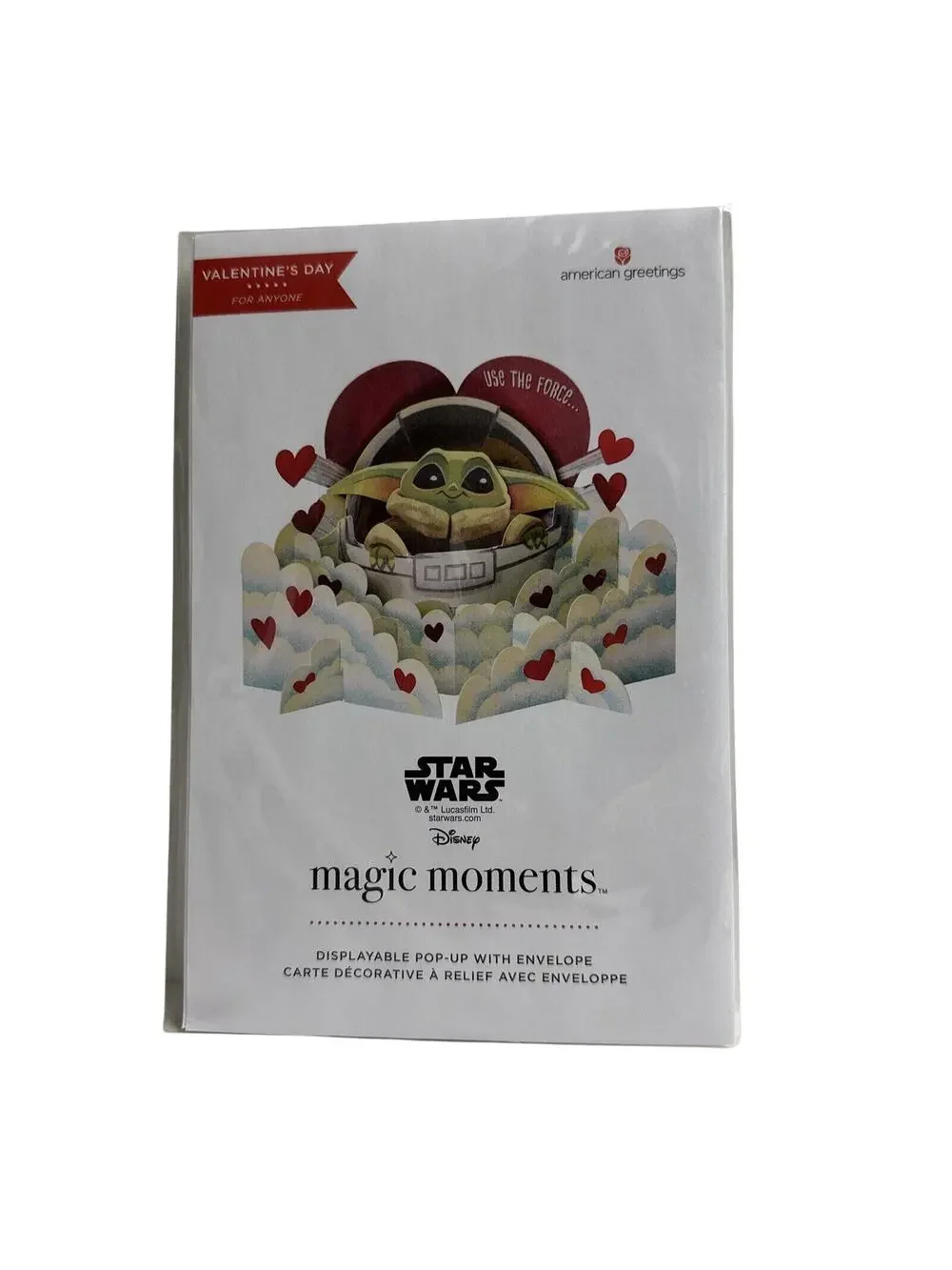 American Greetings Star Wars Magic Moments Grogu Yoda Pop Up Valentines Day Card